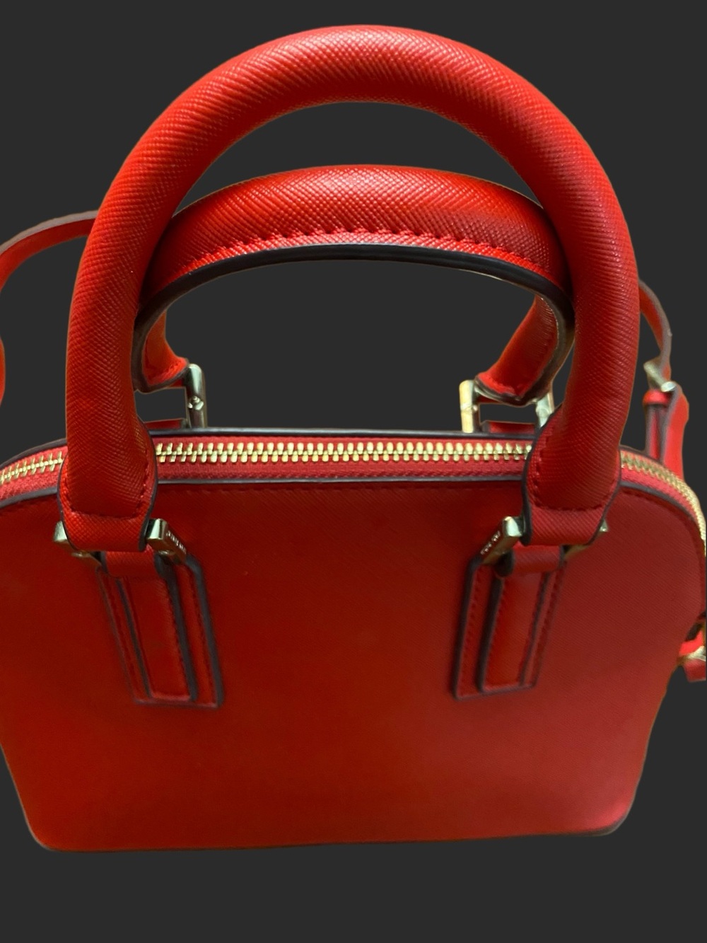 Tory Burch Mini Red Dome Satchel with Gold Logo - Picture 4 of 12